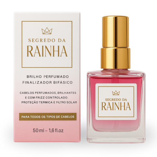 Finalizador Bifásico Segredo da Rainha - Perfume Capilar Brilho Perfumado 50 ml