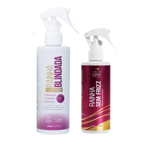 1 Spray Rainha Blindada + 1 Máscara Líquida Rainha Sem Frizz da Cabelos de Rainha