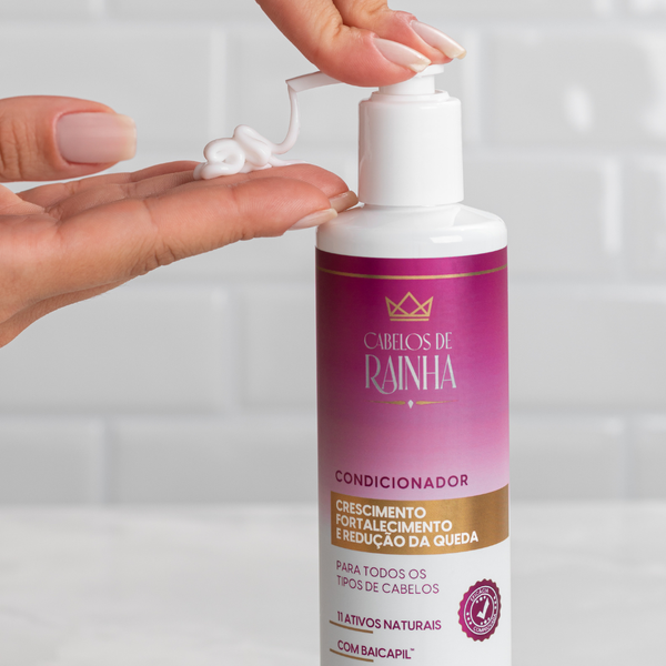 1 Shampoo + 1 Condicionador Crescimento e Fortalecimento + 1 Tônico Elixir da Rainha  + 1 Máscara Hidronutritiva