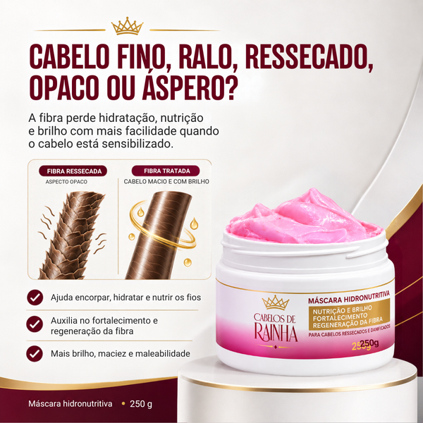 Máscara Hidronutritiva Cabelos de Rainha 250ml