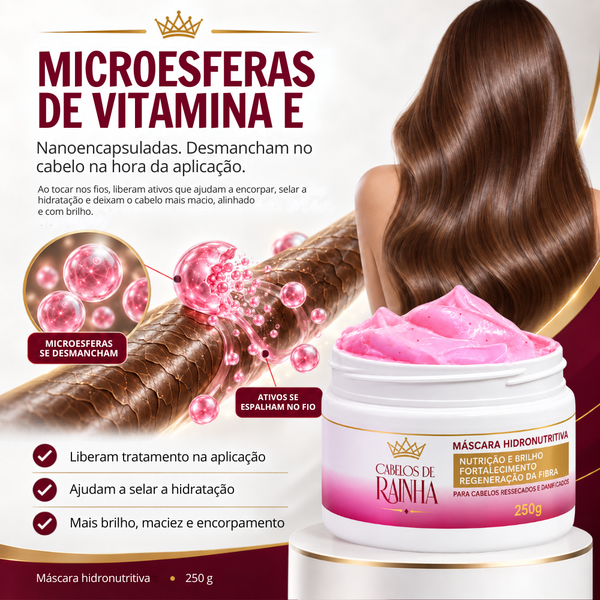 1 Máscara Hidronutritiva + 1 Sérum Rainha do Brilho da Cabelos de Rainha
