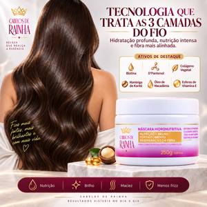 1 Máscara Hidronutritiva + 1 Sérum Rainha do Brilho da Cabelos de Rainha