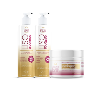 1 Shampoo + 1 Condicionador Liso Escorrido + 1 Máscara Hidronutritiva