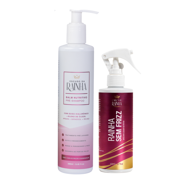 1 Máscara Líquida Rainha Sem Frizz + 1 Balm Escudo da Rainha da Cabelos de Rainha