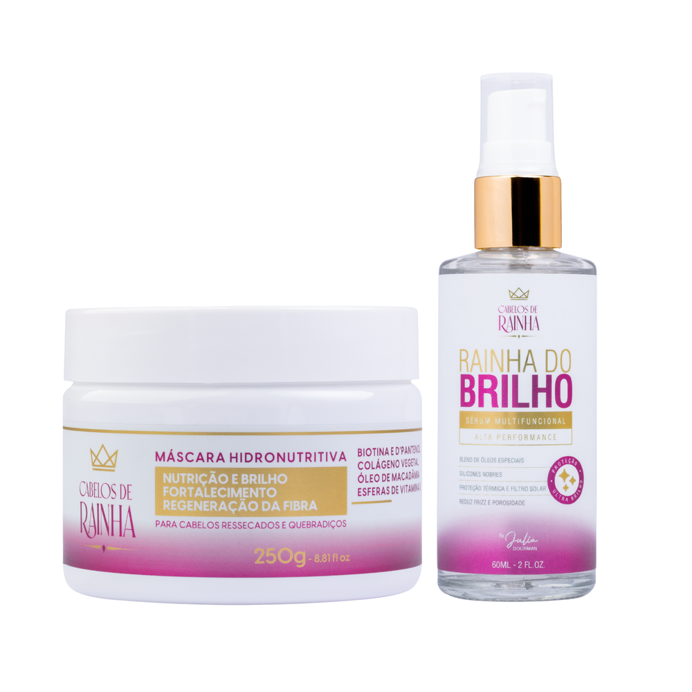 1 Máscara Hidronutritiva + 1 Sérum Rainha do Brilho da Cabelos de Rainha