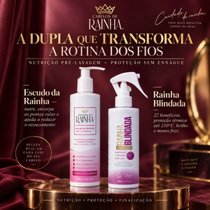 1 Balm Escudo da Rainha + 1 Spray Rainha Blindada da Cabelos de Rainha