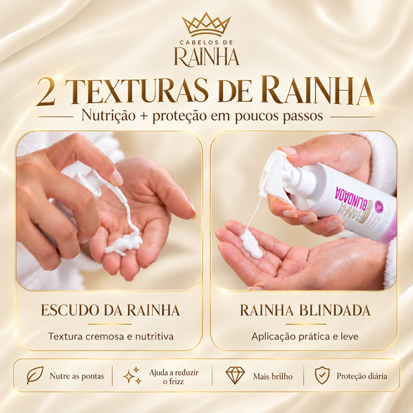 1 Balm Escudo da Rainha + 1 Spray Rainha Blindada da Cabelos de Rainha