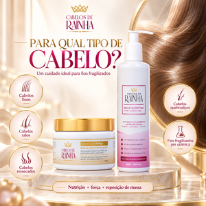 1 Balm Escudo da Rainha Nutritivo + 1 Máscara Rainha da Força da Cabelos de Rainha