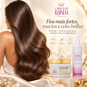 1 Balm Escudo da Rainha Nutritivo + 1 Máscara Rainha da Força da Cabelos de Rainha