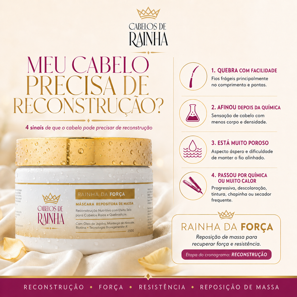 1 Balm Escudo da Rainha Nutritivo + 1 Máscara Rainha da Força da Cabelos de Rainha