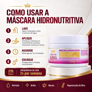 Máscara Hidronutritiva Cabelos de Rainha 250ml