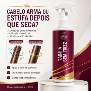 1 Máscara Líquida Rainha Sem Frizz + 1 Balm Escudo da Rainha da Cabelos de Rainha