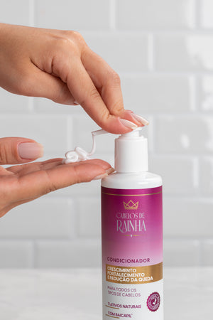 1 Shampoo + 1 Condicionador de Crescimento e Fortalecimento + 1 Tônico Capilar Elixir da Rainha Cabelos de Rainha