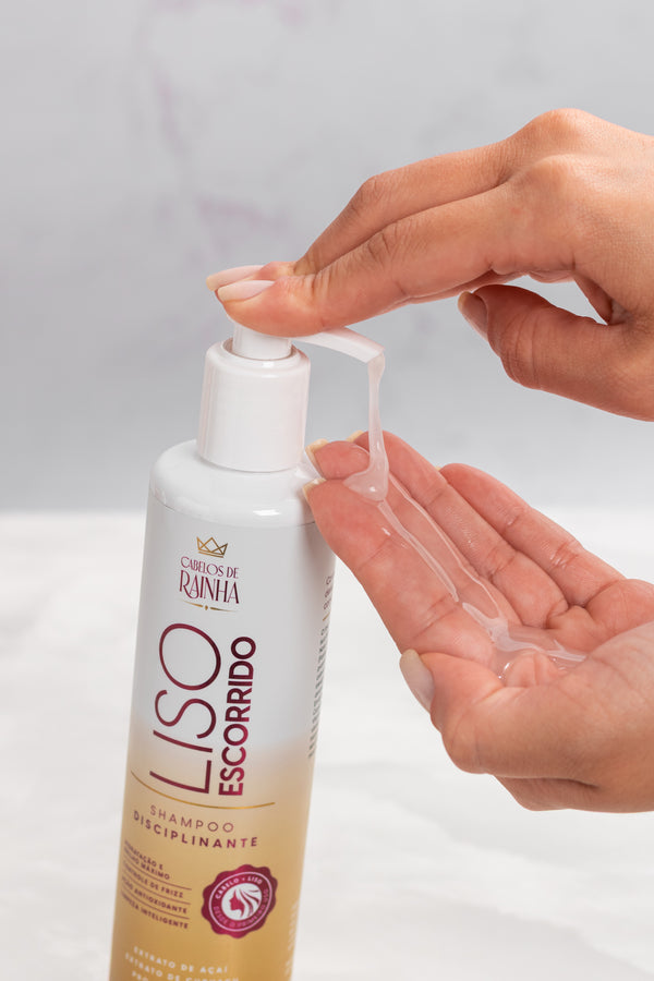 🔥🔥 Promoção: 1 Shampoo + 1 Condicionador Liso Escorrido + 1 Tratamento Pré Lavagem Escudo da Rainha (Pre Shampoo)