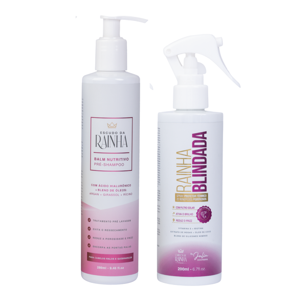 1 Balm Escudo da Rainha + 1 Spray Rainha Blindada da Cabelos de Rainha