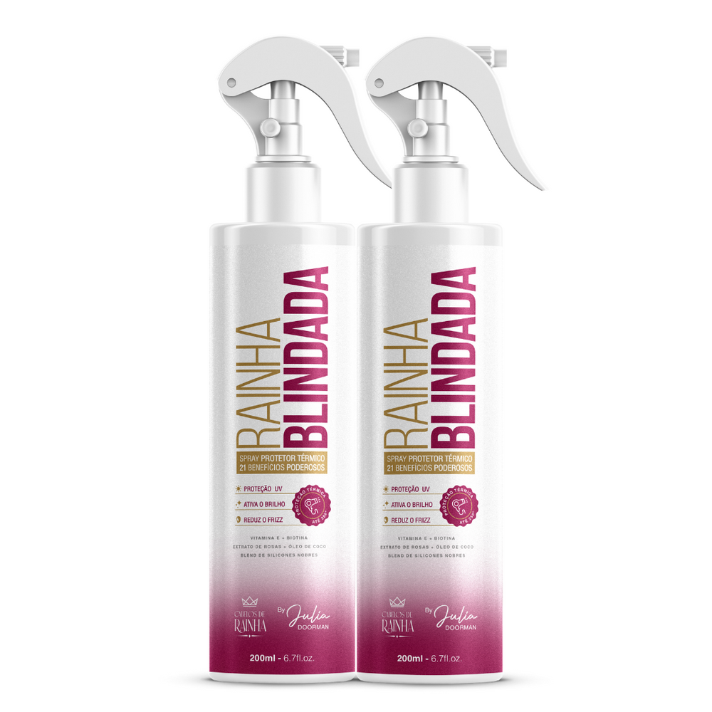 2 Spray Multifuncional Rainha Blindada 200 ml - Cabelos de Rainha