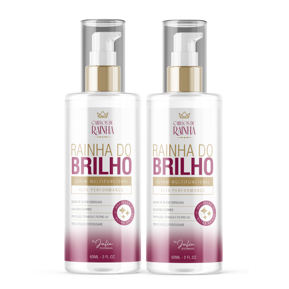 2 Sérum Reparador de Pontas Multifuncional Rainha do Brilho 60ml