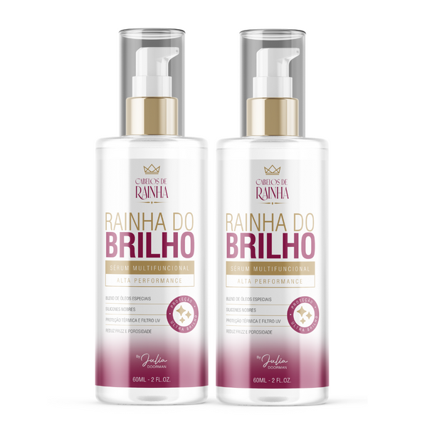 2 Sérum Reparador de Pontas Multifuncional Rainha do Brilho 60ml
