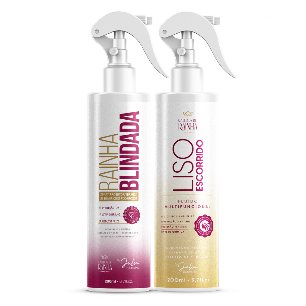 1 Spray Rainha Blindada Cabelos de Rainha + 1 Spray Liso Escorrido