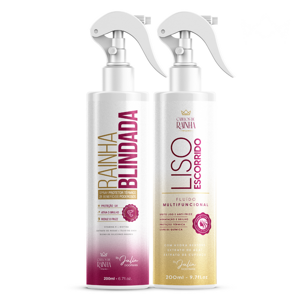 1 Spray Rainha Blindada Cabelos de Rainha + 1 Spray Liso Escorrido
