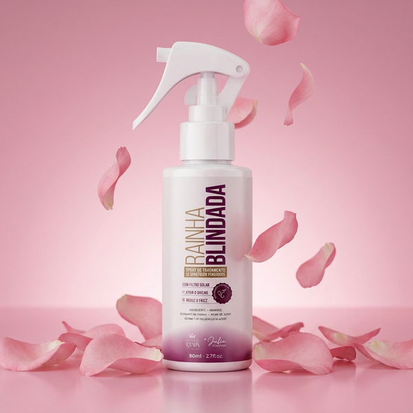1 Spray Multifuncional Rainha Blindada Miniatura 80 ml - Cabelos de Rainha