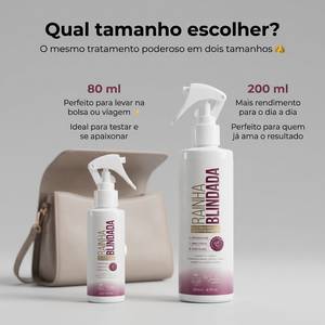 1 Spray Multifuncional Rainha Blindada Miniatura 80 ml - Cabelos de Rainha